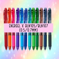Pentel Energel X (BLN105\BLN107) Retractable Gel Roller Pen Needle Tip 0.5mm\0.7mm ball Ultra Smooth Writing Feel Japan