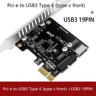 Pci Express Card Pcie to USB3 Type-E Front Type-C 19P Expansion Card Compatible Pci-E X1 X4 X8 X16 I