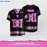 [Free Custom Name Number]2025 Pink  Red  Blue  Green  Purple NO.00 Baju Jersey Lelaki Lengan Pendek 