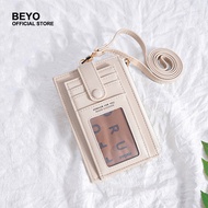 Fashion Lanyard Card Holder Bifold Wallet with Coin Purse for Women