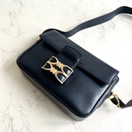 稀有中古包 Celine黑金雙凱旋門盒子 單肩包 側背包 古董包 二手