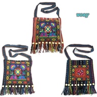 WOAY Message Bag, Fashion Tassels Women Shoulder Bag,  Hmong Tribal Ethnic Vintage Embroidery Tapest