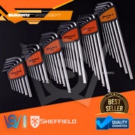 SHEFFIELD Extra Long Arm Ball Point / Torx / Hex Key Set (SAE/Metric ) L Shape S2 Allen Key Wrench S