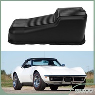 ssrroo Luocute Aluminum Oil Pan Cast  4 Quarts Finned Black Powder Coated for 2 Piece Rear Main 283 