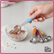TPOFEBDR 10pcs Measuring Cups, Stainless Steel Silicone Handle Measuring Spoons, Dishwasher Safe Nes