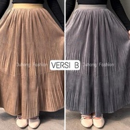 ANNIKA - Rok Plisket Suede Panjang Premium P67