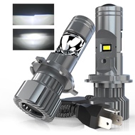 H4 H19 HS1 9003 HB2 LED Bulbs Hi/Lo Beam with Small Projector Lens Fog Lamps 110W 30000Lm 6500K Whit