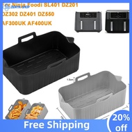 ZIDRYR SHOP ซิลิโคน ถาดอบของหม้อทอดอากาศ รูปสี่เหลี่ยมผืนผ้า นำกลับมาใช้ใหม่ได้ ซิลิโคนสำหรับหม้อทอด
