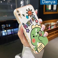 Dienya เคสสำหรับ Huawei Y7 2019 Y7ไพรม์2019น้อยน่ารักมอนสเตอร์ใหม่เคสขอบสี่เหลี่ยมชุบซิลิกาเจลแบบนิ่มเคสมือถือกันกระแทกฝาครอบป้องกันเลนส์กล้องถ่ายรูปรวมทุกอย่าง