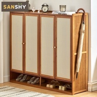 SANSHY Shoe Cabinet Simple Bamboo Dustproof Breathable Shoe Rack Home Shoe Rack Clothes Storage Shelf SA001