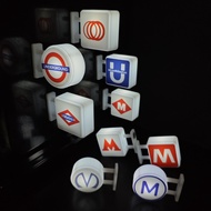 Convenience Store Refrigerator Stickers  Subway Stop Sign logo  Creative Light Card Display Card Mag