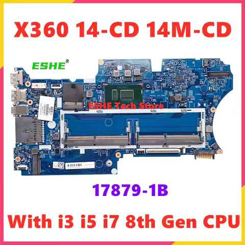 For HP X360 14-CD 14M-CD 14T-CD Laptop Motherboard 17879-1B 17879-1A With i3 i5 i7 8th Gen CPU L1816