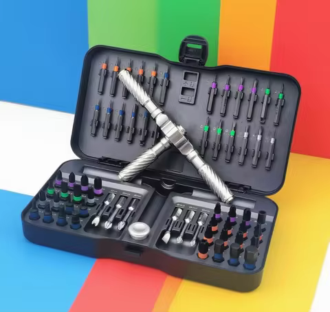 VMAN Precision 66in1 magnetic ratchet screwdriver set Detachable T-handle magneticizer Fix furniture