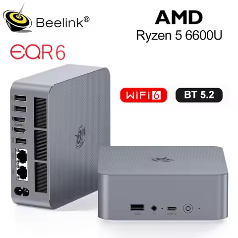 Beelink Mini PC EQR6 6600U 6800H EQR7 7735HS AMD Ryzen 5 LPDDR5 Memory 24GB SSD 500GB 1TB Wifi6 4K B