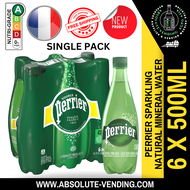 [SINGLE PACK] PERRIER Original Sparkling Mineral Water 500ML X 6 (BOTTLE)- FREE DELIVERY within 3 working days!