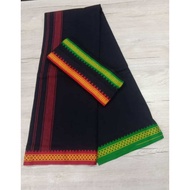 MEN'S TRADISIONAL COTTON COLORED VESHTI / DHOTI (Black)