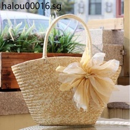 Free Shipping l Fashion One-Shoulder Portable Straw Bag Oversized Gauze Natural Wheatgrass Woven Female Bag