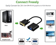 DVI 24+1 Male to VGA Female Monitor Converter Adapter Cable DVI-D Chipset