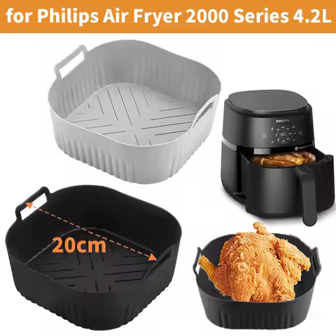 20cm Silicone Air Fryer Mold for Philips Air Fryer 2000 Series 4.2L NA229 Air Fryer Accessories Reus