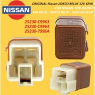 JIDECO original nissan relay 6pin 12v 25230-7996a 25230-c9963 25230-c9964 fan relay ignition relay f