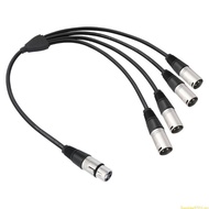 SUN Professional 3Pin XLR 1 Female To 4 Male Y Splitter Adapters Metal Housing For PA System Devices