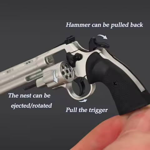 7.3cm Colt Python .357 Revolver Guns Mini Alloy Keychians Disassemble Handguns AssembleModel Gun Per