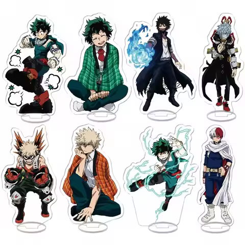 For MHA Anime Peripheral Izuku Shigaraki Bakugou Todoroki Ochaco 15cm Acrylic Stand Cartoon Cute Des