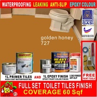 FULL SET Epoxy Floor Coating [FREE Painting Tool Set] 1L - 727 Golden Honey • Package A