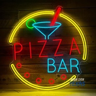 Pizza Bar LED Neon Sign Light, Pizza Decor Wall Sign, Pizza Lover Gift, Fast Food Neon Sign, Custom 