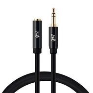 Aux Extension Cable 3.5mm Cord Stereo Audio Cable Male to Female Type Metal Connectors Black-3Feet