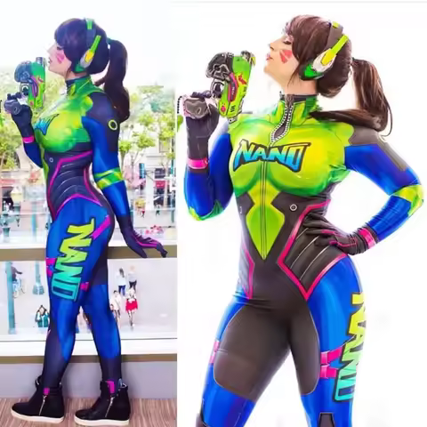 Nano Cola D.Va Skin Cosplay Costume Female Woman DVA Nano Cola Superhero Zentai Suit Halloween Bodys