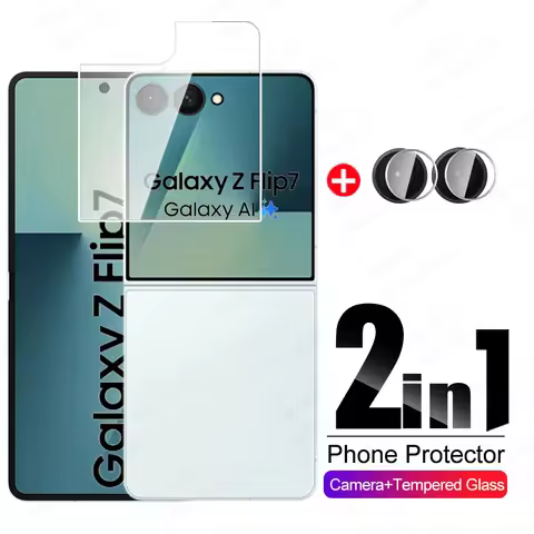 2in1 Clear Camera Tempered Glass For Samsung Galaxy Z Flip7 ZFlip7 ZFlip 7 Flip 7 5G 2025 Back Glass