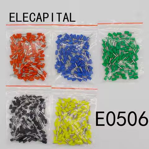 E0506 Tube Insulating Insulated Terminals 0.5MM2 Cable Wire Connector 100PCS/Pack Insulating Crimp T