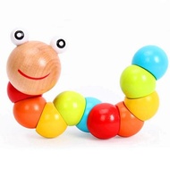 Unique Caterpillar Baby Kids Wooden Puzzle Educational Toy