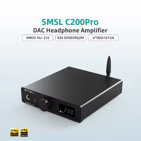 SMSL C200 PRO MQA LDAC DSD512 AptX-HD HIFI Headphone Audio Bluetooth USB DAC AMP Amplifier with Remo
