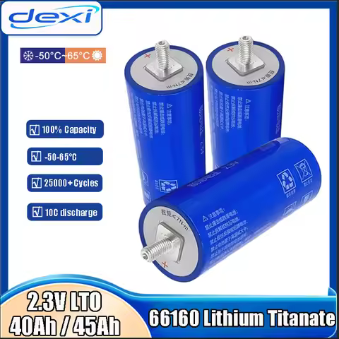 2.3V 40Ah 45Ah Battery Original LTO 66160 10C Discharge DIY 12V 24V Low Temperature Resistant Lithiu