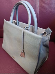 蝕讓超靚 COBO 淺藍色真皮 手拎包 HANDBAG 大方得體