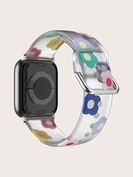 1 pieza Correa de reloj compatible con Apple Watch con patrón de flor