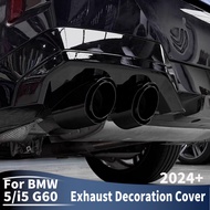 2pcs Sport Exhaust Decoration Cover Pipe Trim For BMW 5 Series G60 or i5 2024 2025 Tuning Accessorie