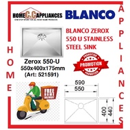 BLANCO ZEROX 550-U STAINLESS STEEL SINK