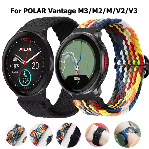 22mm 20mm Braided Solo Loop For POLAR Vantage M M2/V2/V3 Band For Polar Grit X Pro IGNITE 3 2 Unite 