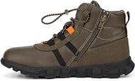 Footwear Eli Boy’s Fashion Classic Combat Faux Leather Mid-Top Chukka Boots, Round Toe, Thermoplastic rubber Outsole