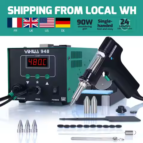 YIHUA 948 Digital Display Soldering Station Suction 90W Temperature Adjustable Soldering Iron Tin Gu