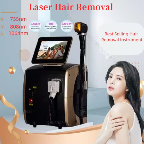 2025 Triple Wavelength 808nm Skin Rejuvenation Ice Platinum Depilacion 3 Waves 755 1064 808nm Diode