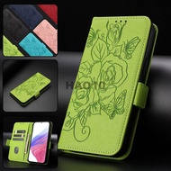 For Samsung Galaxy Buddy 4 Buddy 3 Buddy 2 Buddy 1 Case Embossed rose skin cover, flip cover, card i