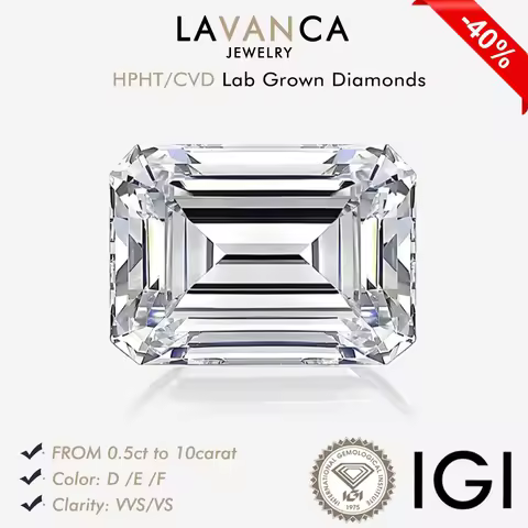 HPHT/CVD Emerald Cut Lab Loose Diamond 1.0-6.0 Carat VVS/VS Lab Created Diamond Engagement Ring Cust