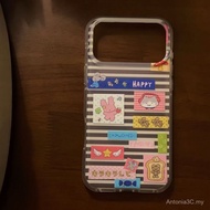 Phone Phone Case Suitable for iPhone Striped Cartoon Rabbit Suitable for iPhone17promax Phone Case 1