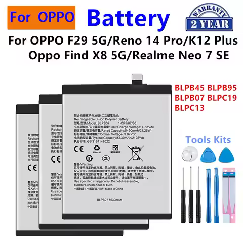 BLPB45 BLPB95 BLPB07 BLPC19 BLPC13 Battery For OnePlus OPPO Reno 14 Pro Oppo F29 5G K12 Plus Find X8