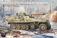 Border 2 Bt-043 1/35 Scale Sd.Kfz 251/22 Ausf. D W/7.5Cm Pak40 `Pakwagen` Model Kit