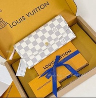 👏Louis Vuitton Emilie 銀包 白色棋盤格 N41625 全實拍📸📸100% new🎁 LV long wallet 卡包 錢包 錢夾 長款 卡套 卡片套 翻蓋 生日禮物 gift 